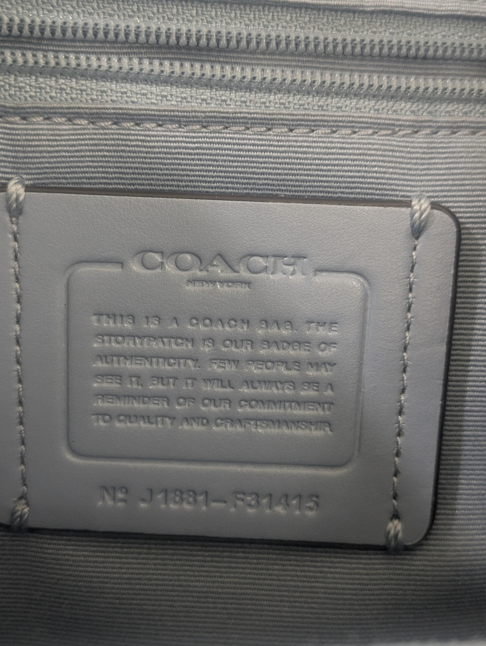 Coach Light Blue Lexi Leather and Suede Shoulder Bag - Picture 2 of 8